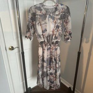 Asian Style Dress - Flowers - Size EU L